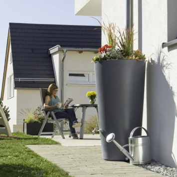 Regenton Met Plantenbak Antraciet Kunststof 150 Liter - Afbeelding 3