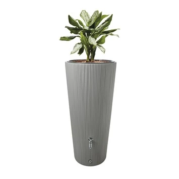 Garantia Regenton Met Plantenbak Grijs Kunststof 220 Liter