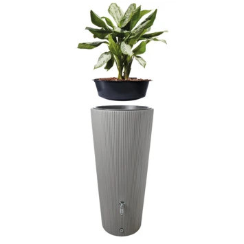 Garantia Regenton Met Plantenbak Grijs Kunststof 220 Liter - Afbeelding 2