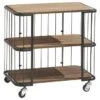 Trolley Monza Zwart Staal/Hout 76x80x45 Cm