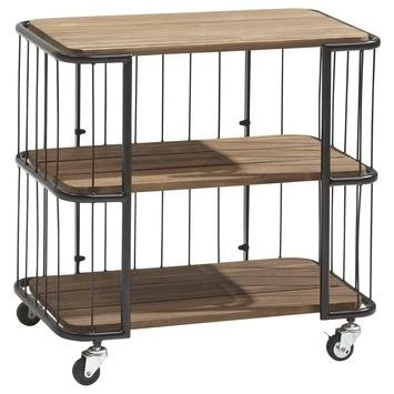 Trolley Monza Zwart Staal/Hout 76x80x45 Cm