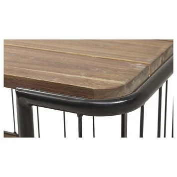 Trolley Monza Zwart Staal/Hout 76x80x45 Cm - Afbeelding 2