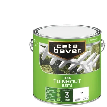 CetaBever Tuinhoutbeits Dekkend Wit Zijdeglans 2,5 L - Afbeelding 2