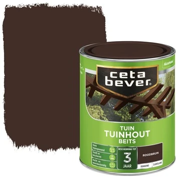 CetaBever Tuinhoutbeits Dekkend Roodbruin Zijdeglans 750 Ml - Afbeelding 2
