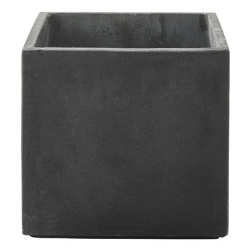 Pot Fiberclay Donkergrijs Streep Vierkant Ø26 H24 Cm